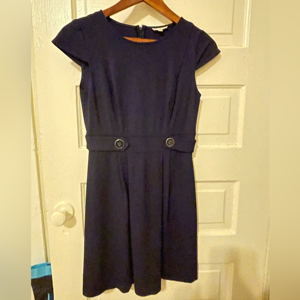 Shoshana navy blue dress with button detail size 2